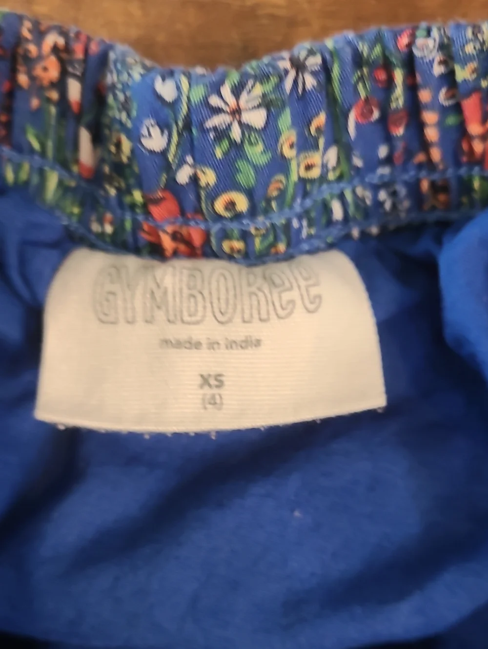 Gymboree Blue Floral Trim Girls Skirt Size 4 T